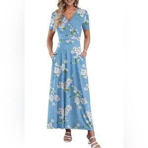 Floral‎ Blue Maxi Dress Plus Size 3XL